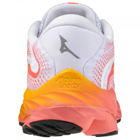 Кроссовки женские Mizuno WAVE RIDER 27 (Белый/Оранжевый, 37)
