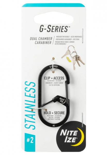 Nite Ize G-SeriesTM Dual Chamber Carabiner  (Black, #2)