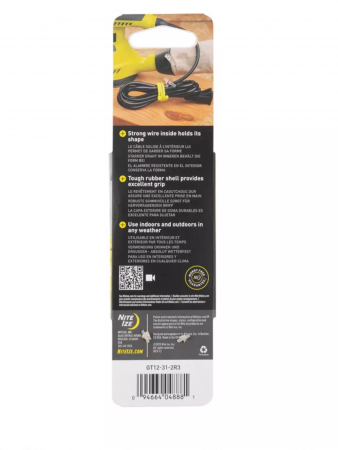 Nite Ize Gear Tie Reusable Rubber Twist TieTM (Orange, 12 in. 2 Pack)