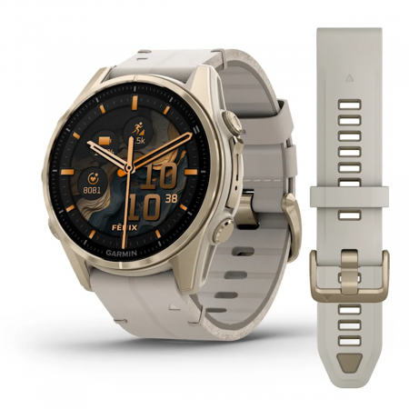 Часы GARMIN FENIX 8 AMOLED 43 мм  (Светло-золотистый)