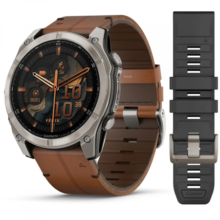 Часы GARMIN FENIX 8 AMOLED 51 мм (Черный-каштан SAPPHIRE)