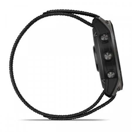 Часы GARMIN ENDURO 2 угольно-серый DLC титановый с нейлоновым ремешком UltraFi (Черный)