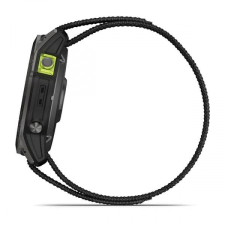 Часы GARMIN ENDURO 2 угольно-серый DLC титановый с нейлоновым ремешком UltraFi (Черный)