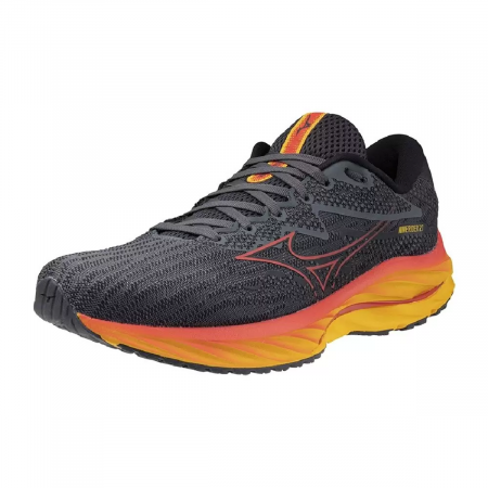 Кроссовки мужские Mizuno WAVE RIDER 27 (Черный/Оранжевый/Желтый, 41)